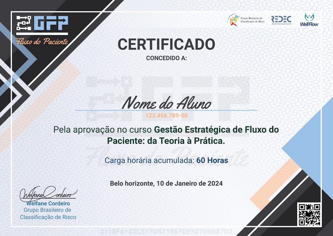 Modelo de certificado do curso GFP